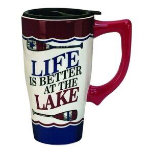 Travel Mug  BETTER AT THE LAKE  18oz. Capacity Spoontiques